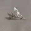 Anillo Mariposa de Silueta Estilo Francés para Mujer, Diseño Elegante con Textura Tallada, Sensación Fresca y Refinada, Anillo Abierto Ajustable