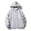 Sudadera con capucha de punto con cremallera, estilo minimalista de color liso, juvenil, versátil, para el día a día, primavera/otoño, moda casual