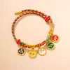 Pulsera de Hilo Rojo Tejida a Mano para el Año de Tu Nacimiento, con los Cinco Dioses de la Riqueza, Estilo Étnico DIY, Accesorio Unisex para Pareja