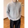 Outono de 2026 Novo Masculino Algodão de Alta Qualidade 270g Patchwork Americano Gola Henley Tamanho Plus Manga Longa Camiseta Top