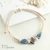 Pulseira de cerâmica Xiaohongshu transfronteiriça, cordão trançado ajustável feito à mão, design único, acessório personalizado e artístico, atacado