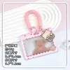 Portatarjetas transparente horizontal de dibujos animados para tarjetas de identificación de estudiante, tarjetas de campus, tarjetas de comedor, tarjetas de recogida de niños y protectores de tarjetas de autobús