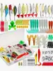 Set de señuelos del fabricante en stock para peces de agua salada y dulce, incluyendo señuelos de lentejuelas, señuelos blandos, señuelos de superficie, señuelos tipo rana y señuelos artificiales