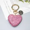 Llavero de corazón de diamantes completos colgante para llave de coche etiqueta de moda se puede abrir llavero de amor