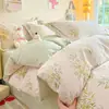 Colección nueva 2026: Juego de ropa de cama de cuatro piezas, 100% algodón, engrosado, cepillado y estampado, que incluye una funda de edredón, una sábana plana y una sábana ajustable