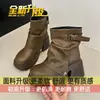 Botas Cortas de Tacón Grueso Estilo Británico Tacón Alto Plataforma Pierna Apretada para Mujer 2026 Primavera/Otoño Nuevas Suela Gruesa Adelgazantes Botas Doc Martens Mujer