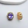 Collar de Cuentas Multi-Paso Flor de Zirconia Micro-Pavimentada Color Conservante 18K Chapado en Cobre Accesorios de Joyería DIY Material para Cuentas de Cristal