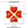 Colgante de Acero Inoxidable con Ojo de Diablo en Forma de Corazón Estilo Europeo y Americano para Mujer, Collar de Trébol de Cuatro Hojas Estrella y Luna, Colgante de Joyería de Acero de Titanio