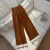 Pantalones Casuales de Otoño para Mujer, Diseño Caqui Estilo Retro 2026, Pantalones de Pierna Ancha Fluidos de Cintura Alta Adelgazantes para Cuerpo Tipo Pera