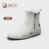 Botas de Cuero de Caña Alta Gorilla para Mujer 2026 Nuevo Otoño e Invierno Piel Genuina Versátiles Botas de Nieve Zapatos de Mujer con Forro de Lana Zapatos Blancos Planos