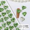 Atacado unhas postiças vermelhas da internet arte de unhas verde fruta strass diamante fundo pontiagudo formato amor borboleta tridimensional multi-corte acessórios para unhas
