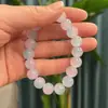 Nova pulseira de contas de vidro dupla cor pulseira de cor transparente de gelo personalidade criativa brilhante moda versátil requintada