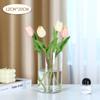 Vaso Pequeno de Acrílico Flores Transparente Reto Flores Secas Rosas Lírios Plantas Hidropônicas Plástico Vaso Enfeites