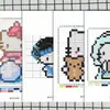 Papel A5 protector de ojos, dibujos ampliados de 24 páginas para pintura de cuentas de gatitos, arte de píxeles de dibujos animados lindos, referencia portátil