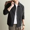 Yingao Chaqueta de solapa para hombre de negocios estilo Old Money Otoño Mediana edad Informal Cremallera Nueva Ropa de abrigo para hombre Transfronteriza
