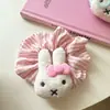 Pelúcia Fofa de Coelho Miffy Scrunchie Listrado Doce para Coque de Menina Elástico para Rabo de Cavalo Alto e Baixo