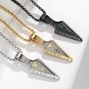 Joyería de Moda Ojo de Horus Ankh Punta de Lanza Acero Inoxidable Collar Fibra de Carbono Acero de Titanio Cadena para Suéter Colgante