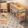 Estante de Almacenamiento para Cocina de Pie Multifuncional para el Hogar Microondas Horno Utensilios de Cocina Banco de Trabajo Tabla de Cortar Gabinete de Almacenamiento de Múltiples Niveles
