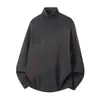 Ropa para Hombre Mu Qiu Color Sólido Cuello Alto Suéter Agradable al Tacto Cálido Manga Larga Camiseta Capa Base para Hombre Viaje al Trabajo Punto Estilo Old Money