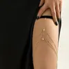 Europeu e Americano Sexy Casual Praia Imitação Pérola Anel de Perna Corrente de Corpo Simples Geométrico Estrela Strass Borla Corrente de Coxa