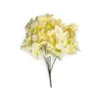 Buquê de Hortênsia Artificial com 5 Cabeças para Decoração de Casamento, Arranjo para Salão de Casamento, Buquê de Flores Artificiais de Tecido de Seda, Acessórios para Arranjo de Flores DIY, Várias Cores Disponíveis