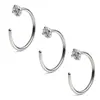 Moda Europea y Americana Body Piercing Forma de C F136 Aleación de Titanio Anillo de Nariz con Pedrería Clavo de Nariz con Circonia Diamante Listo para la Venta