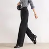 Jeans negros para mujer, nueva colección otoño 2026, de cintura alta, modernos, adelgazantes, de corte holgado, casual, versátiles pantalones de pierna ancha