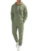 Ropa de Hombre Transfronteriza Europea y Americana Tk Amazon Nueva para Hombre de Lino Color Sólido con Capucha y Cordón Mangas Largas Pantalones Largos Conjunto para Hombre