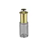 Frasco conta-gotas personalizado de 20ml com parede espessa para líquido essencial, banhado a ouro e prata, com bomba de pressão rotativa, marca, artesanato de alta qualidade
