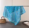Lenço Quadrado Pequeno de Algodão Puro Vibe de Praia, Lenço de Seda Estampado de Alta Qualidade, Lenço de Cabeça, Xale, Lenço de Pescoço, Lenço de Pescoço Profissional Feminino, Lenço
