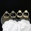 Pendientes de alta calidad para todo tipo de atuendos, pendientes de moda para hombres y mujeres, letras de pedrería, todo a juego, pasador de plata s925, accesorios de aleación