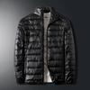 Chaqueta Ligera de Plumón y Algodón para Hombre Fuera de Temporada, Estilo Corto con Cuello Alto, Abrigo con Capucha Casual Juvenil Otoño e Invierno 2023 para Estudiantes