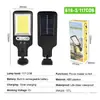 Luminária de Parede Solar LED Externa Transfronteiriça com Sensor de Corpo Humano, Luz de Jardim para Uso Doméstico, Montada na Parede com Iluminação por Controle Remoto