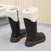 Botas altas de cuero cálidas forradas de polar para niños, nuevas botas altas antideslizantes de otoño e invierno para niñas de 6 a 12 años, dulces botas de princesa