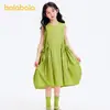 Vestido de Niña Balabala Vestido de Verano para Niños Mayores Dulce Puro Algodón Artístico Sin Mangas Floral