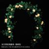 Flor Artificial Rattan Decorativo Cobertura de Duto de Ar Condicionado Enrolar Parede Teto Folha Planta Verde Rosa Rosa Flor Artificial Trepadeira