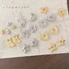 Contas Espaçadoras de Cor Preservada Banhadas a Cobre 18K com Furo Grande e Superfície Irregular Côncava-Convexa Anel Ondulado Corrente Pulseira Acessórios DIY Feitos à Mão