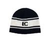 Sombrero Coreano MONA Mismo Estilo para Mujer Gorro de Punto Otoño e Invierno Estilo Chanel Rayas Negras y Blancas Protección para los Oídos Gorro para el Frío Gorro de Lana