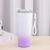 Taza termo de acero inoxidable 304 para damas, alto valor de color, gran capacidad, para café frío, con cuerda, taza recta para beber directamente, venta al por mayor
