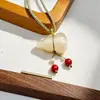 Pingente de Cabacinha Pedra Olho de Gato, Versátil e Disponível em Várias Cores, Presente Popular de Feriado, Venda Direta do Fabricante