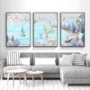 Pintura Decorativa para Sala de Estar Pintura de Parede de Fundo para Sofá Pintura de Parede Suspensa Moderna Simples Mural Estilo Nórdico Quarto Parede Tríptico