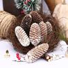 Decoraciones de Piñas de Navidad, Piñas Teñidas con Bordes Blancos, Suministros de Navidad, Piñas Secas al por Mayor, Piñas Naturales al por Mayor