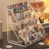 Estante de exhibición Bajie, estante de escritorio de varios niveles tipo escalonado para almacenamiento de cosméticos, organizador clasificador de paletas de rubor y sombras de ojos