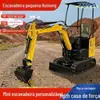 Mini Escavadeira de Esteira a Bateria de Lítio para Cavar Ervas Medicinais Chinesas, Limpar Quintais, Pomares e Estufas, Escavadeira Elétrica para Cavar Valas