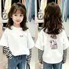 Nueva colección de otoño 2026: Camiseta elegante y moderna de manga larga a rayas para niñas, hecha de algodón puro, adecuada para niños mayores