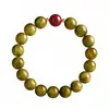 Pulsera Natural de Sándalo Verde y Cinabrio para Mujer, Pulsera de Ágárwood para Meditación, Pulsera de Madera para Jugar con el Año de Nacimiento, Cuentas de Buda