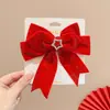 Acessórios de Cabelo Tradicionais de Ano Novo para Meninas, Presilhas de Cabelo com Laço Estilo Chinês Hanfu, Grampos de Cabelo Ano do Bode para Bebês Venda por Atacado