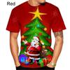 Estação independente europeia e americana transfronteiriça novo Papai Noel masculino impresso em 3D camiseta de manga curta masculina