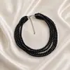 Estilo Fragante Vintage Cadena Clavícula Multicapa Collar de Perlas Francesas Simple Para Combinar con Todo Estilo Occidental Gargantilla Cadena Joyería