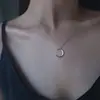 Colar de Prata Esterlina S925 para Mulheres, Design de Nicho, Corrente Clavícula Lua, Estilo Curto, Popular nas Redes Sociais, Simples e Elegante, Estilo Minimalista, Versão Coreana